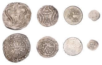 Burma, PYU KINGDOM, Anonymous, silver Quarter-Unit and fractional Unit, type III, c. 400-550...