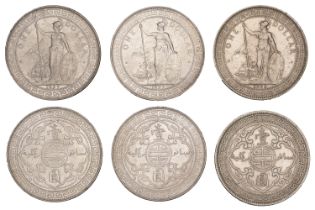 British Colonies, Trade Dollars (3), all 1899b (Prid. 6; KM. T5) [3]. Good fine to very fine...