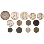 United States of America, Half-Dollars (2), Quarter-Dollars (3), Dime (1), Cents (3); togeth...