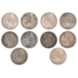 France, Third Republic (1871-1940), 50 Centimes (10), 1872a, 1873a, 1874a, 1881a, 1882a, 188...