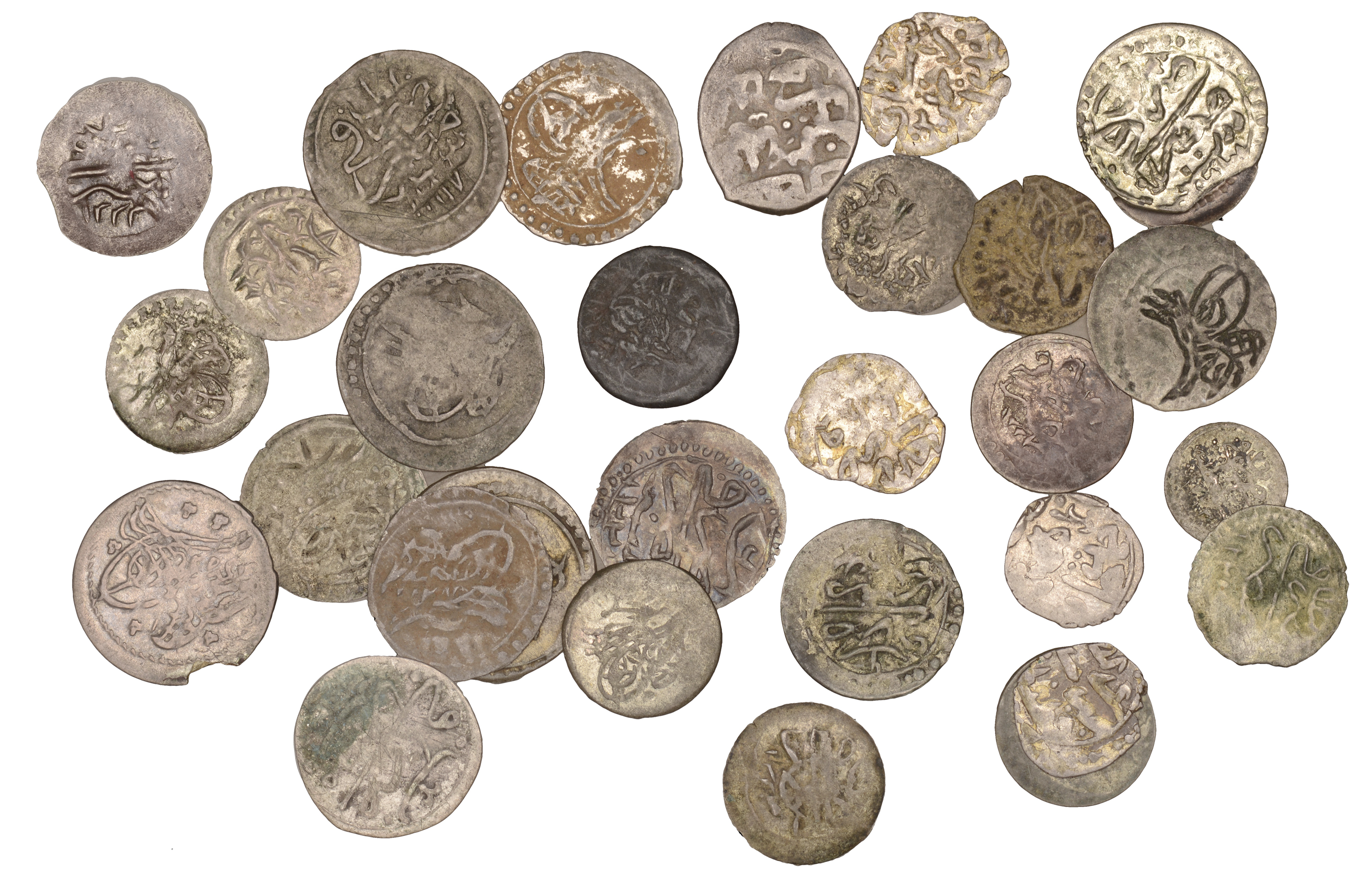 Ottoman, Assorted Ottoman silver coins (30), all small denominations, mostly 18th-19th centu...