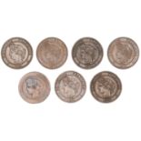 France, Government of National Defence, 10 Centimes (7), 1870a (2), 1871a (3), 1871k, 1871 u...