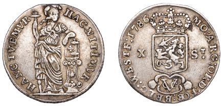 Netherlands East Indies, VOC, West Friesland, 10 Stuivers, 1786, 5.23g/12h (Scholten 75a; KM...
