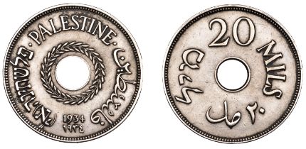 Palestine, British Mandate, 20 Mils, 1934 (KM. 5). Good very fine, cleaned, scarce Â£40-Â£60