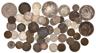 Miscellaneous, Coins of Austria, Germany, Italy, Spain, etc, in silver (15), base metal (38)...