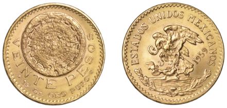 Mexico, Estados Unidos, restrike 20 Pesos, 1959 (KM 478; F 171R). Extremely fine Â£600-Â£800