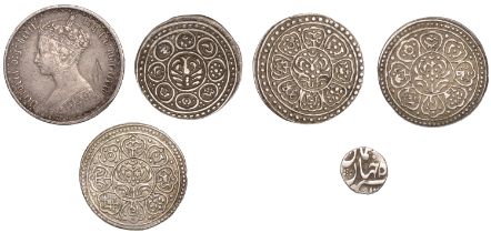 India, Princely States, AWADH, One-Eight Rupee, c. 1830, 1.36g (KM. 199.1); Tibet, Tankahs (...