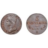 France, Directory (1795-1799), 5 Centimes, AN 4a, Paris, 5.08g/6h (Gad. 124; KM 635.1). Extr...