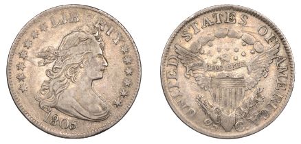 United States of America, Quarter-Dollar, 1805. Rim mark at 11 o'clock reverse, otherwise be...