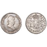 Chile, Ferdinand VII, 2 Reales, 1815fj, Santiago, 6.73g/12h (CCT 908; CayÃ³n 15509). Lightly...