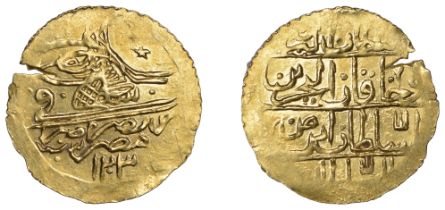 Selim III, Zeri Mahbub, Misr 1203h, sad, 2.56g/12h (OC 28-028; ICV 3445). Edge split, minor...