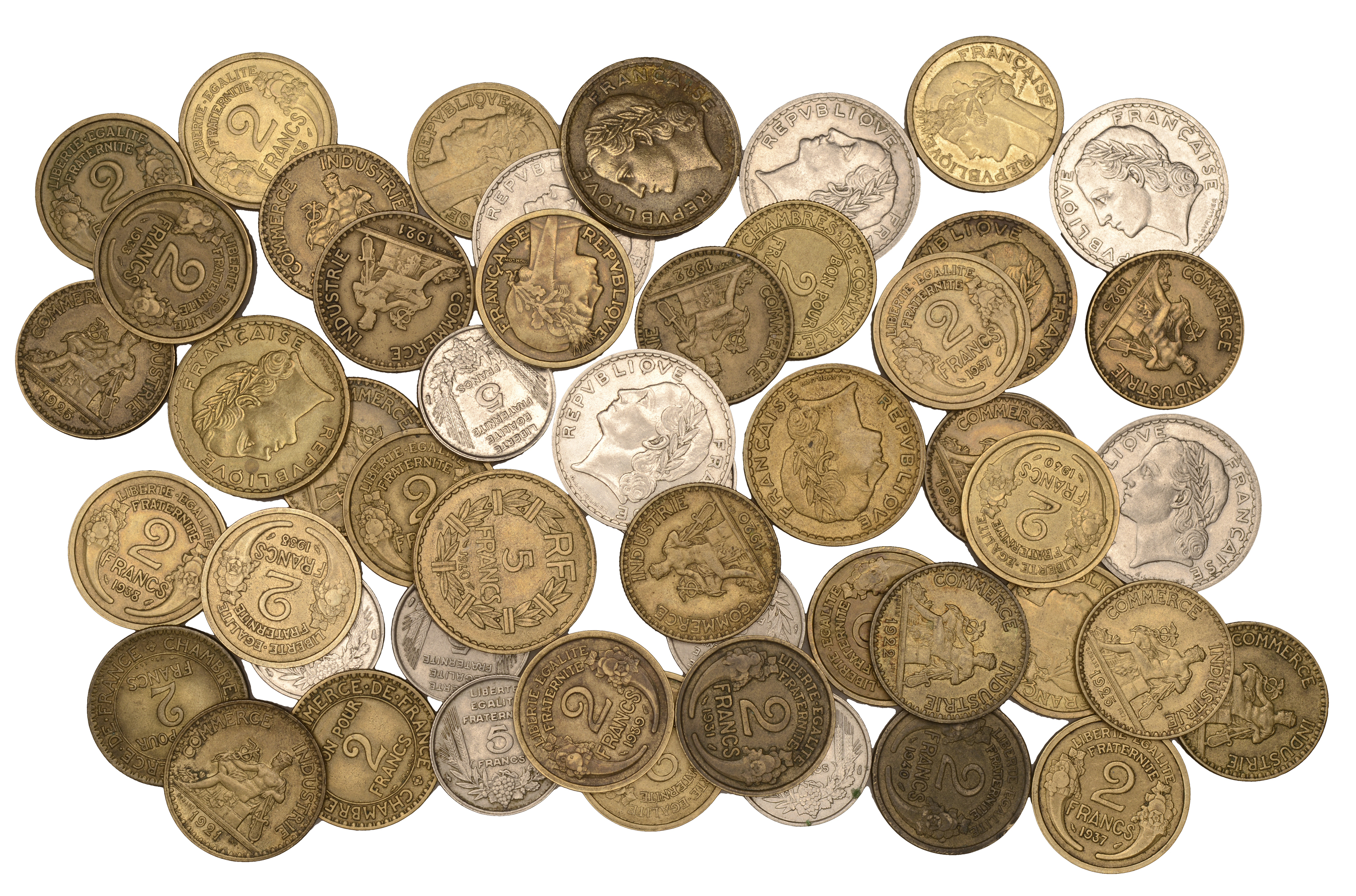 France, Third Republic (1871-1940), 5 Francs (16), 1933 (10), 1935 (2), 1938 (2), 1940 (4) (...