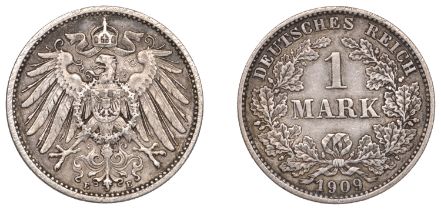 Germany, EMPIRE, 1 Mark, 1909e (KM 14). Very fine, rare Â£60-Â£80