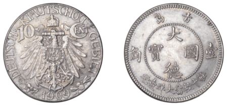 China, KIAU CHAU, German Occupation, 10 Cents, 1909 (KM 2). About extremely fine Â£200-Â£260