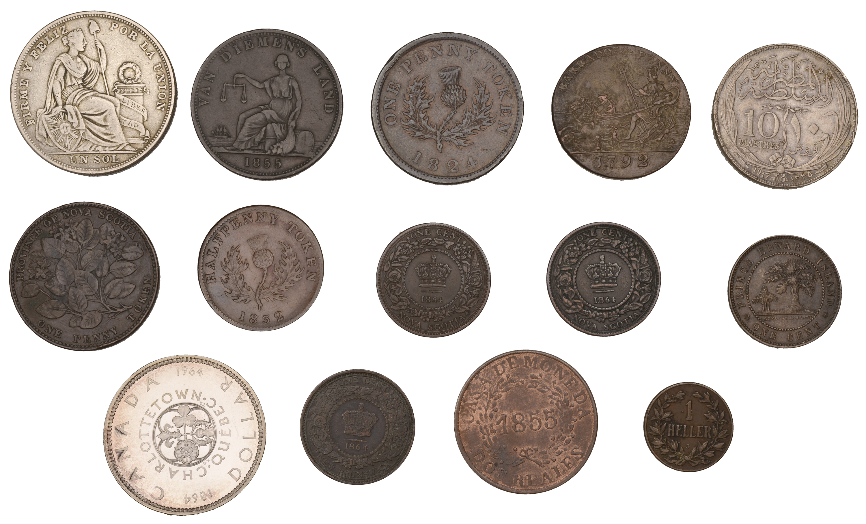 Argentina, Buenos Aires, 2 RÃ©ales, 1855 (KM. 9); together with miscellaneous coins from Cana... - Bild 2 aus 2