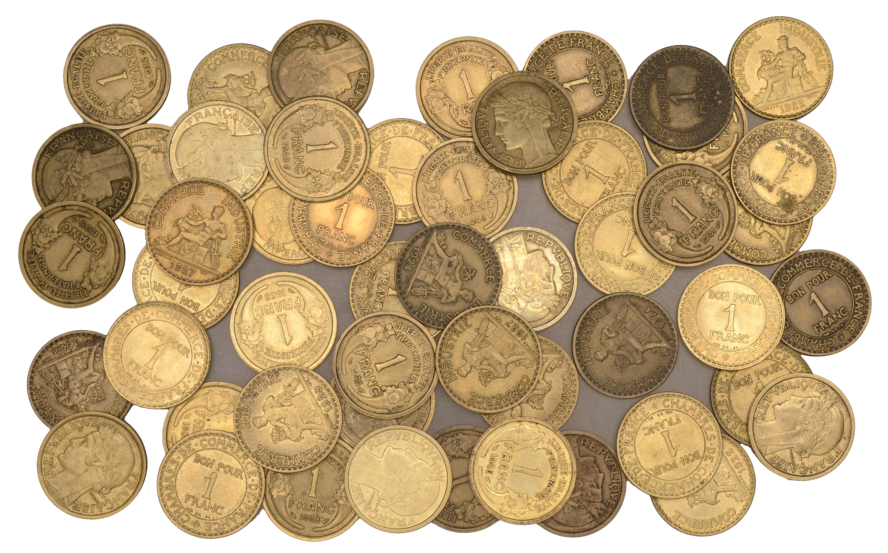 France, Third Republic (1871-1940), Francs (51), 1920 (2), 1921 (4), 1922 (7), 1923 (4), 192...