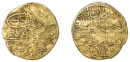 Osman III, Zeri Mahbub, Misr 1168h, 'ayn on obv., sad on rev., 2.58g/12h (OC 25-017-02; ICV...