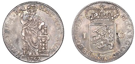 Netherlands, HOLLAND, Gulden, 1762, 10.49g/12h (Delm. 1179; KM 73). Very fine Â£40-Â£50