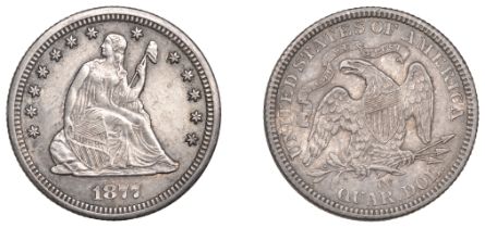 United States of America, Quarter Dollar, 1877cc. Extremely fine or better, lightly toned Â£...