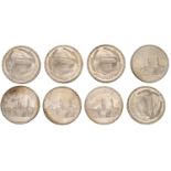 Egypt, Republic, Pounds (8), 1968/1387h (4), Aswan Dam; 1970/1389h (4), al-Azhar Mosque (KM...