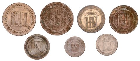 France, Germany, WESTPHALIA, Hieronymus Napoleon, 20 Centimes, 1810c (KM 97); 10 Centimes, 1...