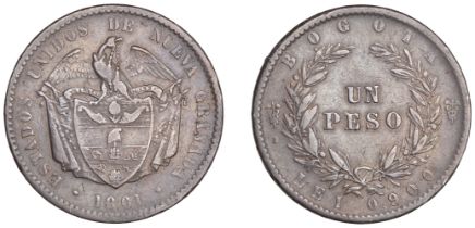 Colombia, , Estados Unidos de Nueva Granada, Peso, 1861, Bogota, 24.69g/6h (KM 138). Very...