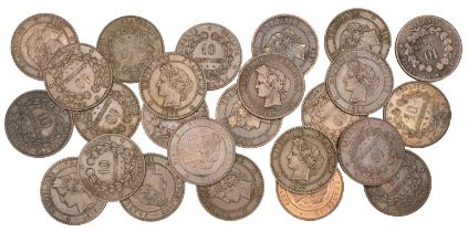 France, Third Republic (1871-1940), 10 Centimes (25), 1872a (2), 1872k (3), 1873a (2), 1873k...