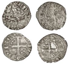 France - Anglo-Gallic issues, Edward III, Doubles au lÃ©opard (2), rosette (sexfoil) below le...