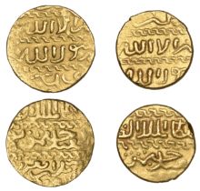 Mamluk, al-Zahir Jaqmaq (842-857h), Ashrafis (2), mint off flan, one dated 843h, the other w...