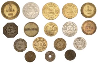 Turkey, Assorted tokens (17), various types, all base metal [17]. Varied state, some scarce...