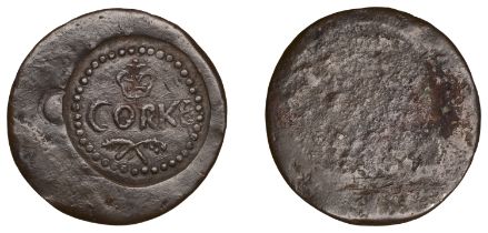 Charles I (1625-1649), Southern Cities of Refuge, Cork, uniface copper Farthing, corke acros...