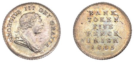 George III (1760-1820), Bank of Ireland coinage, Five Pence, 1805 (S 6619). Virtually mint s...
