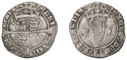 Henry VIII (1509-1547), First Harp issue (1534-40), Groat, mm. crown, h i (Jane Seymour), 2....