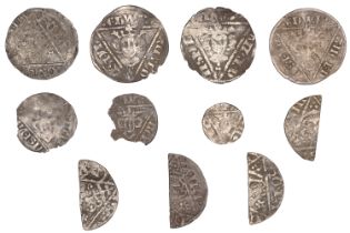 Edward I (1272-1307), Second coinage, Pennies (3), Dublin and Waterford (2), Halfpence (2),...