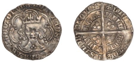 Robert III (1390-1406), Heavy coinage, First issue, Groat, Edinburgh, mm. cross potent, tres...