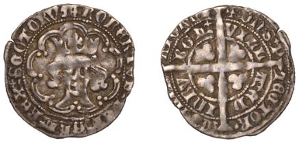 Robert III (1390-1406), Heavy coinage, First issue, Groat, Edinburgh, mm. cross potent, tres...