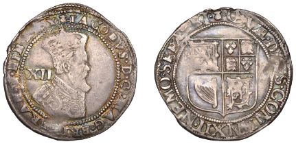 James VI (1567-1625), After Accession, Tenth coinage, Twelve Shillings, mm. thistle-head, re...