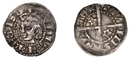 David II (1329-1371), First coinage, First issue, Halfpenny, mm. cross pattÃ©e, bust left wit...