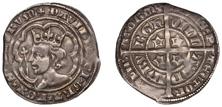 David II (1329-1371), Second coinage, Class A, Groat, class A5, Edinburgh, mm. cross pattÃ©e,...