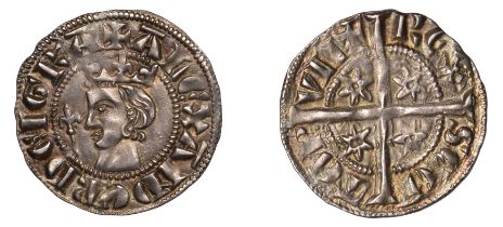 Alexander III (1249-1286), Second coinage, Sterling, class Be, mm. cross potent, bust left w...