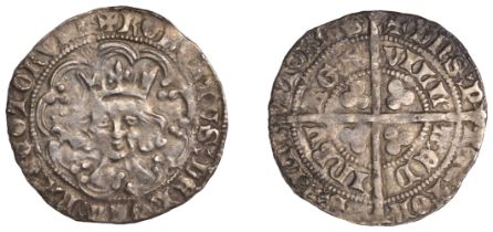 Robert III (1390-1406), Heavy coinage, First issue, Groat, Edinburgh, mm. cross potent, tres...