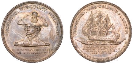 HMS Foudroyant Wrecked, 1897, a bronze medal, unsigned, bust of Lord Nelson facing, rev. vie...