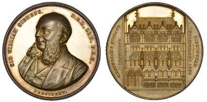 Local, WARWICKSHIRE, Birmingham & Midland Institute, 1881, a silver-gilt medal by J. Moore,...