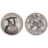 Execution of Archbishop Laud, 1645, a silver medal by J. Roettier [struck c. 1680], bust rig...