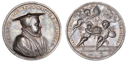 Execution of Archbishop Laud, 1645, a silver medal by J. Roettier [struck c. 1680], bust rig...