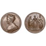 Queen Caroline, Coronation, 1727, a copper medal by J. Croker, bust left, rev. Queen standin...