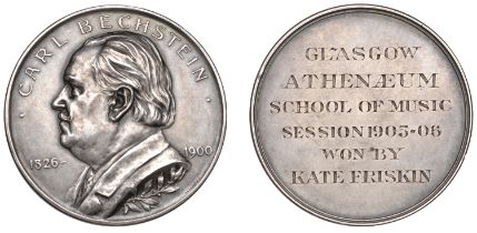 School of Music, Glasgow AthenÃ¦um, a silver prize medal by M. Haseroth, bust of Carl Bechste...