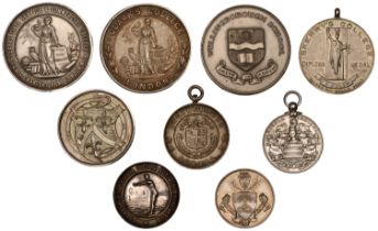 Miscellaneous, Clark's College London, silver award medals (2), by Vaughton, revs. named (Ro...