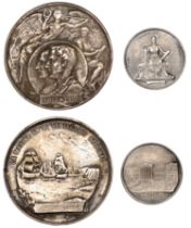 CHILE, Centenary of Independence, 1910, a silver medal by G. Cordova, portraits within carto...