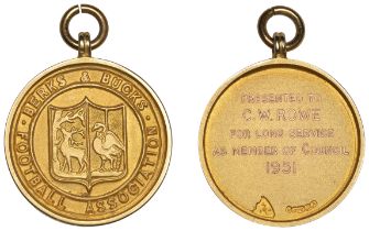 Berks & Bucks Football Association, a gold medal by J. Taylor & Co., arms, rev. named (C.W....